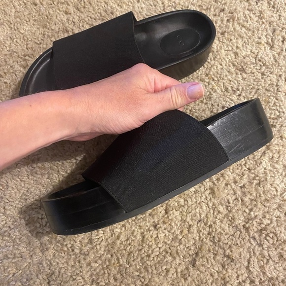 C O Women’s Platform Slides in Black Size 36 Slip On Sandals - Picture 4 of 8